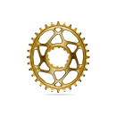 absoluteBLACK, chainring, OVAL, MTB, for Sram, DIRECT MOUNT, GXP - N/W, 6mm offset, GOLD, 32 teeth