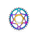 absoluteBLACK, chainring, OVAL, MTB, for Sram, DIRECT MOUNT, GXP - N/W, 3mm offset, Boost, PVD RAINBOW oil slick, 30 teeth