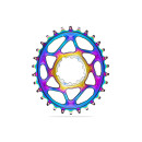 absoluteBLACK, chainring, OVAL, MTB, for Sram, DIRECT MOUNT, GXP - N/W, 3mm offset, Boost, PVD RAINBOW oil slick, 34 teeth
