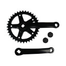 Mustang crankset 36Z. 140mm steel black without chain guard