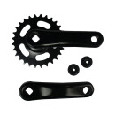 Mustang crankset 28Z. 114mm steel black without chain guard