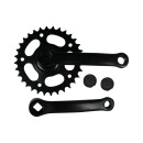 Mustang crankset 32Z. 127mm steel black without chain guard