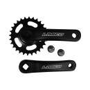 Mustang crankset 28Z. 127mm steel black without chain guard