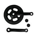 Mustang crankset 32Z. 127mm steel black with chain guard