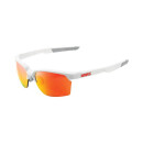 100% Sportcoupe glasses matte white, HiPer red multilayer red + clear