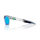 Lunettes 100% Sportcoupe polished transluscent crystal grey, green multilayer mirror + clair
