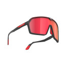 Rudy Project Spinshield glasses black matte, multilaser red