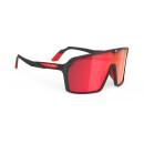 Rudy Project Spinshield glasses black matte, multilaser red