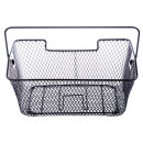 Basket on luggage rack 40x30x18 cm fine plasticized black