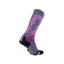 UYN Lady Ski All Mountain Socks medium gray melange / purple 35-36