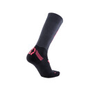 UYN Lady Run Compression Fly Socks anthracite / coral fluo 35-36