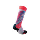 UYN Junior Ski Socks light grey / coral fluo 24-26